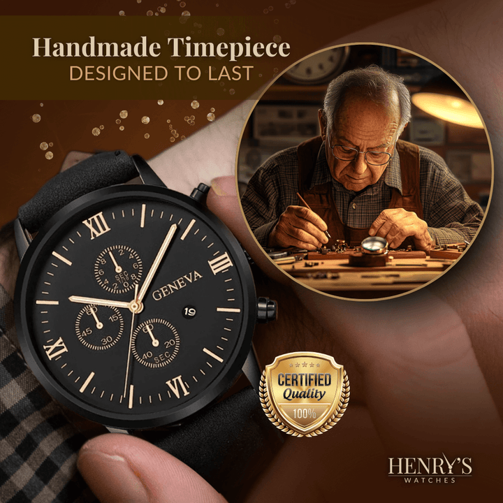 Elegant Analog Quartz Watch with Leather Strap
