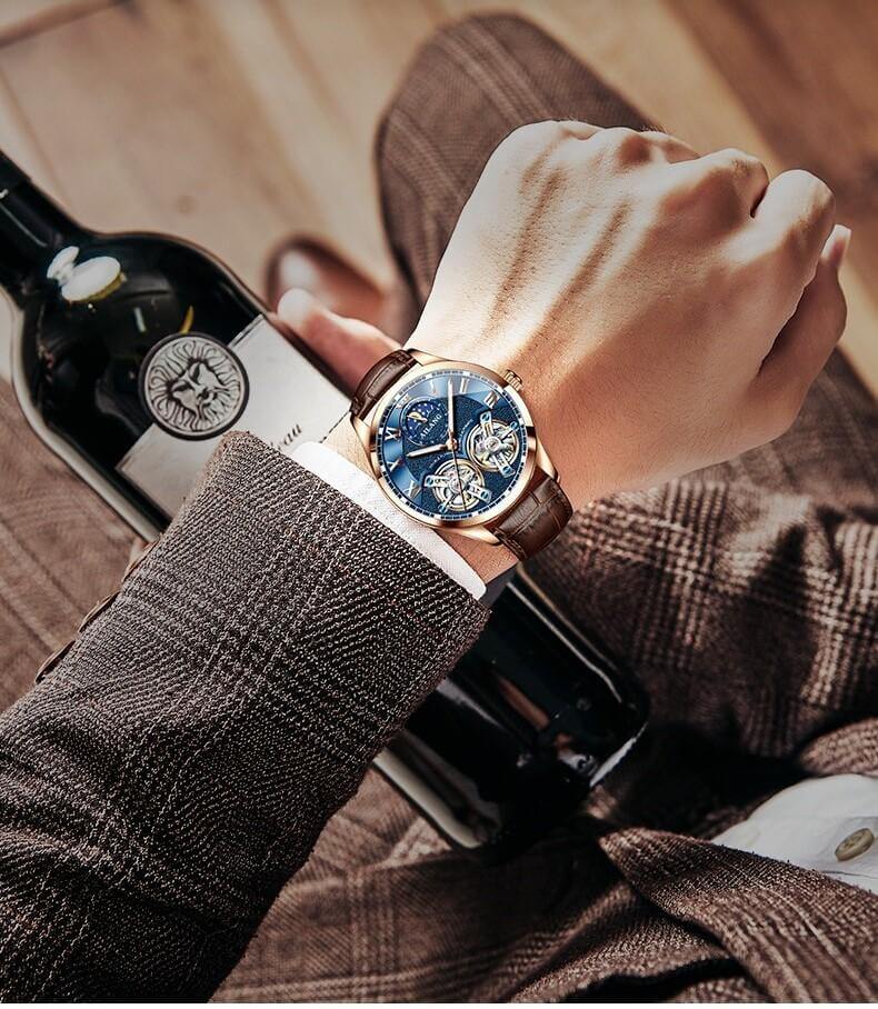 Elegant Automatisk Tourbillon Klocka