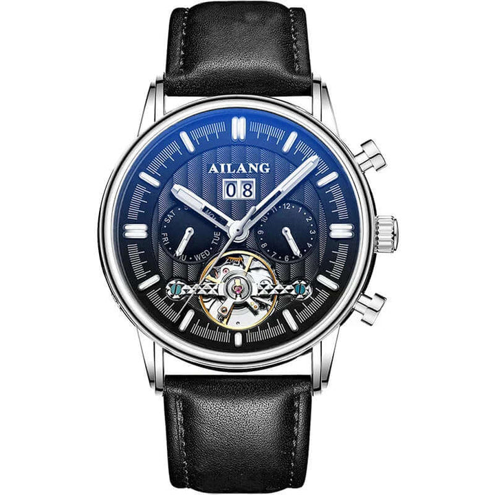 Elegant Tourbillon-klocka med läderrem
