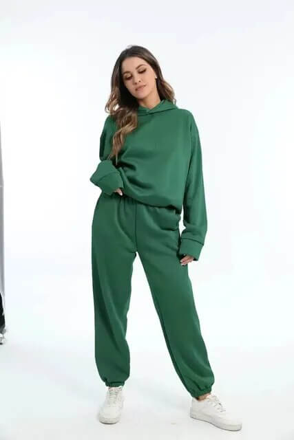 Tvådelad avslappnad lounge-set med oversized hoodie