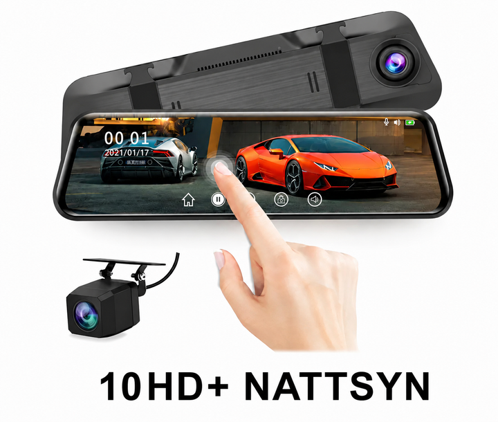 10" HD Multifunktionell Bilinspelare med Pekskärm