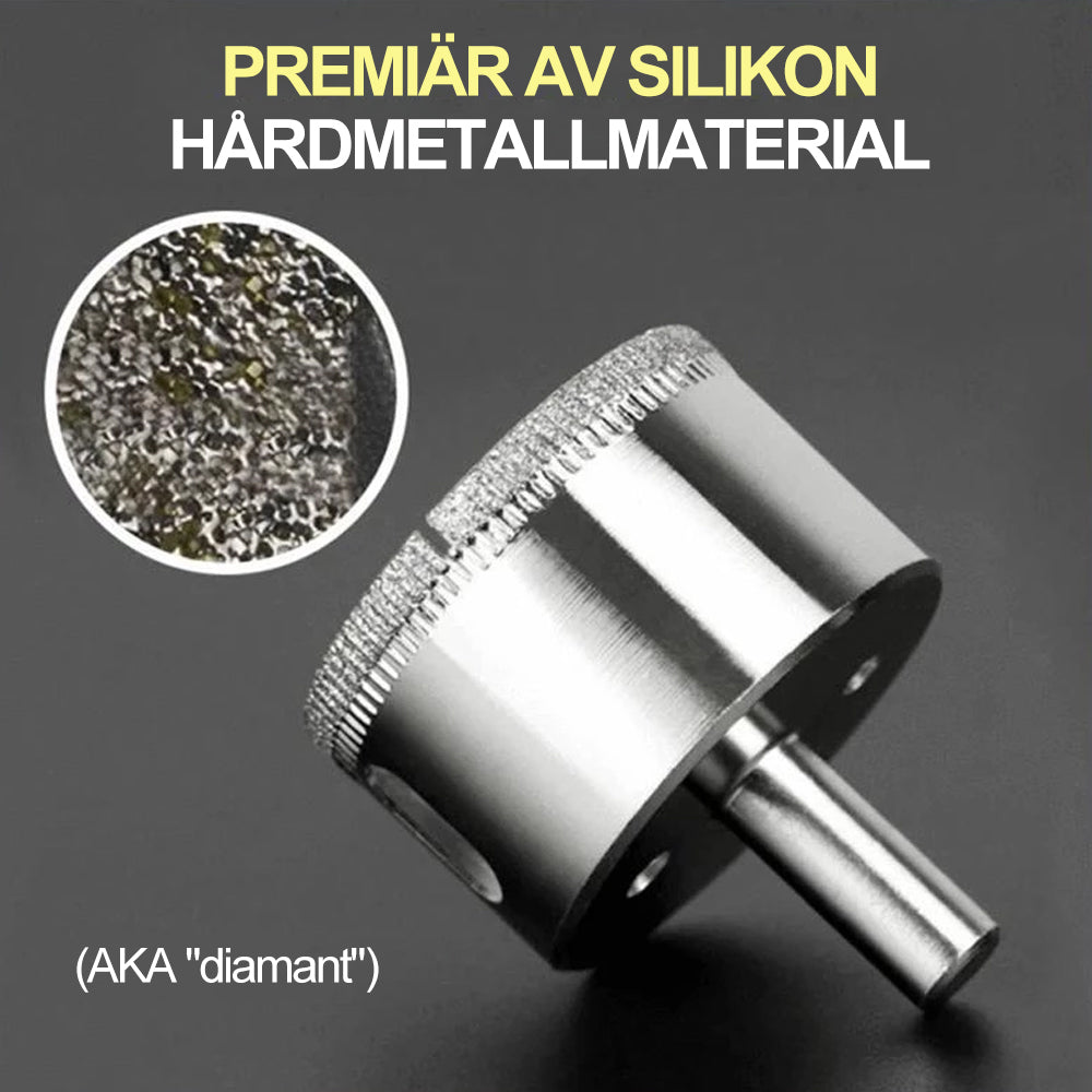 "15-pack diamantborrsats för glas, kakel och marmor, robust design, olika diametrar, idealisk för precision och hållbarhet."