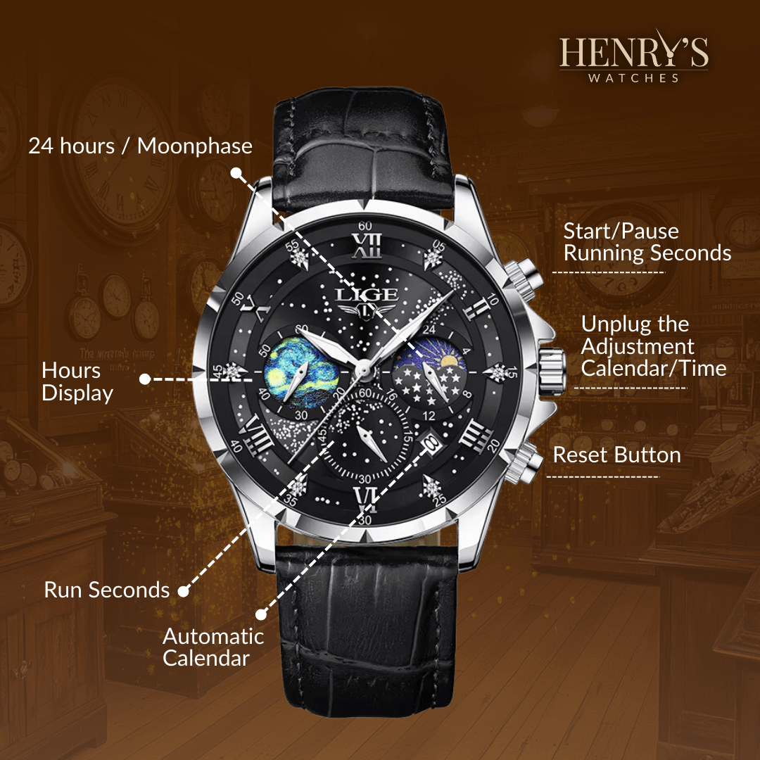 Elegant Moonphase Klocka