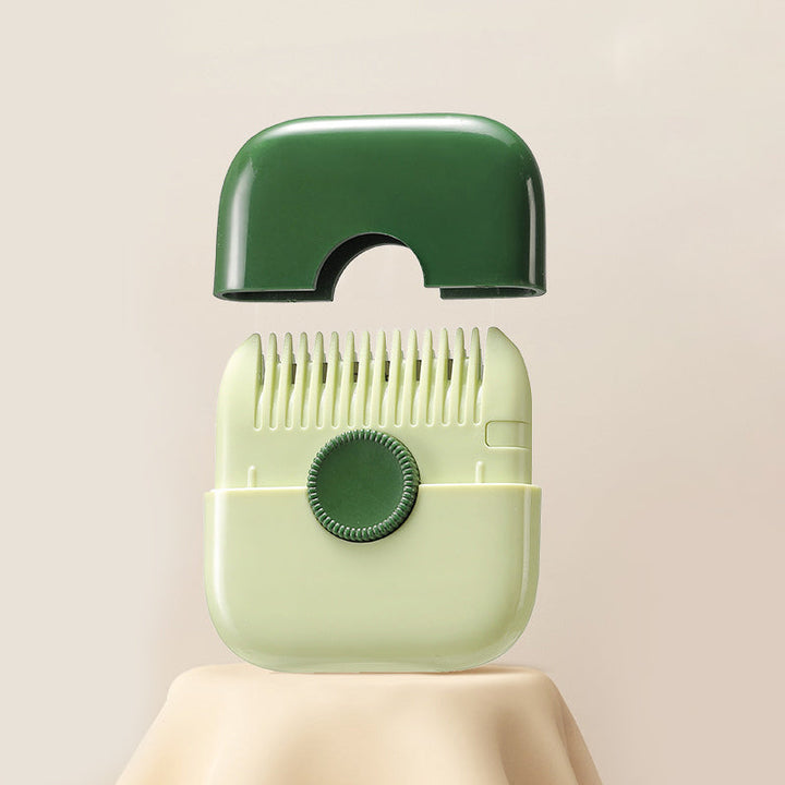 "2-i-1 hårkamtrimmer med kombinerad kam och trimmer, designad i hållbar ABS-plast, finns i flera färger."