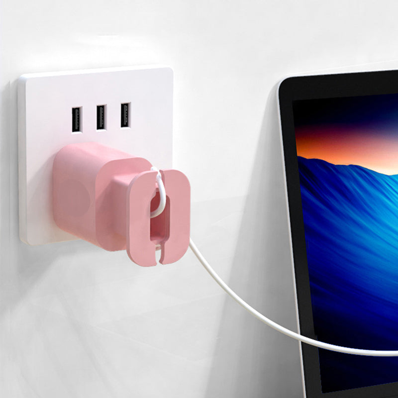"2 i 1 silikon laddarskydd för Apple laddare, rosa, grå, svart, vit. Skydd mot repor och stötar."