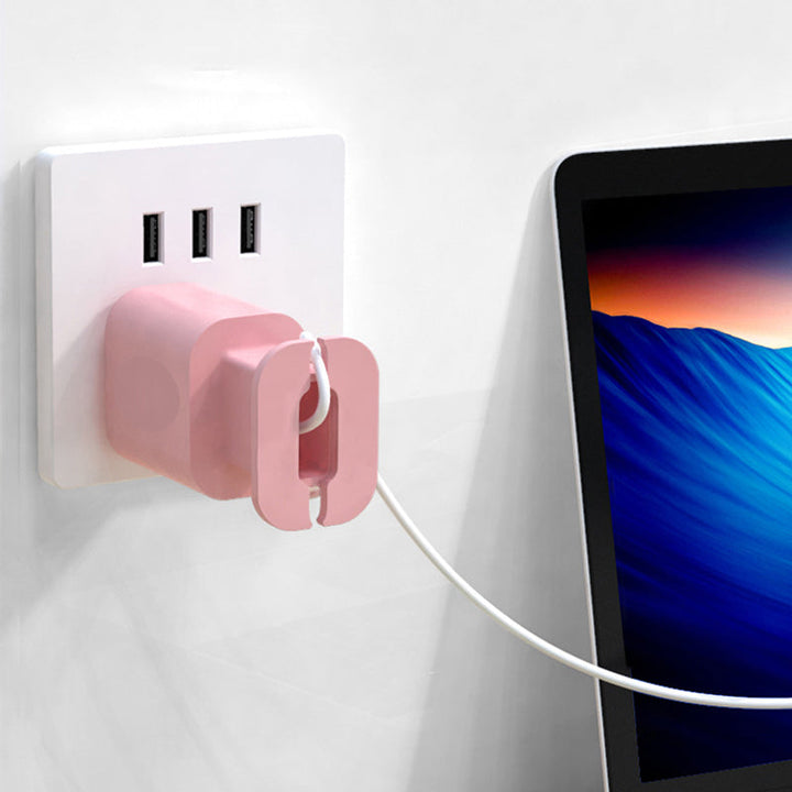"2 i 1 silikon laddarskydd för Apple laddare, rosa, grå, svart, vit. Skydd mot repor och stötar."