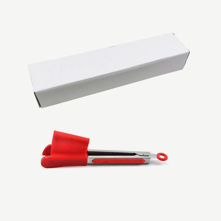 "2 i 1 spatel och tång, röd/grön silikon och rostfritt stål, köksverktyg för matlagning, non-stick, ergonomisk design"