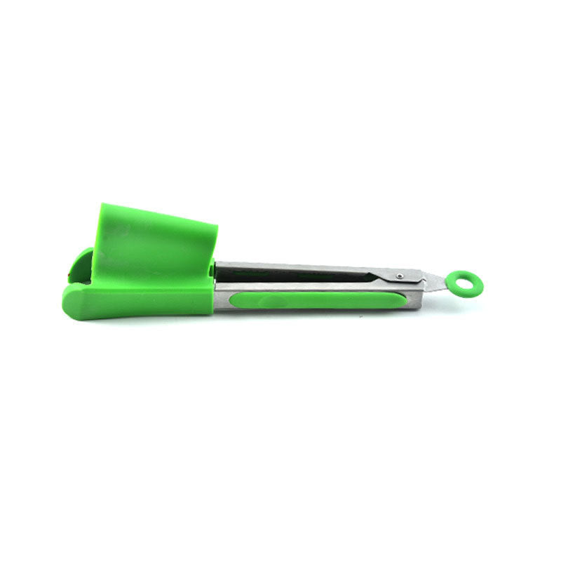 "2 i 1 spatel och tång, röd/grön silikon och rostfritt stål, köksverktyg för matlagning, non-stick, ergonomisk design"