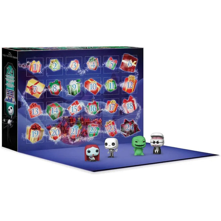 "2024 Adventskalender, dekorativ julkalender med The Nightmare Before Christmas-karaktärer i färgglada fack"