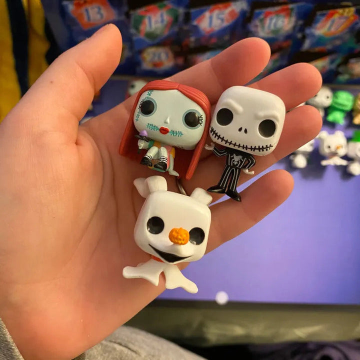 "2024 Adventskalender, dekorativ julkalender med The Nightmare Before Christmas-karaktärer i färgglada fack"