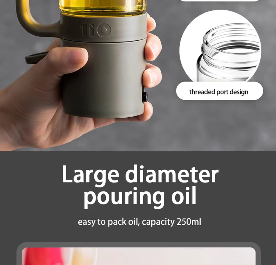 Hälsosam borosilikatglas oljespray, 250ml. För en jämn beläggning vid matlagning.