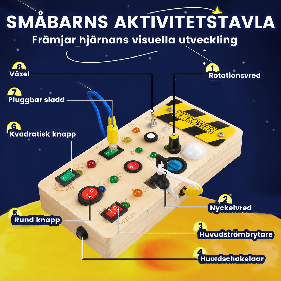 Interaktiv Montessori Sysselsättningsbräda för Småbarn