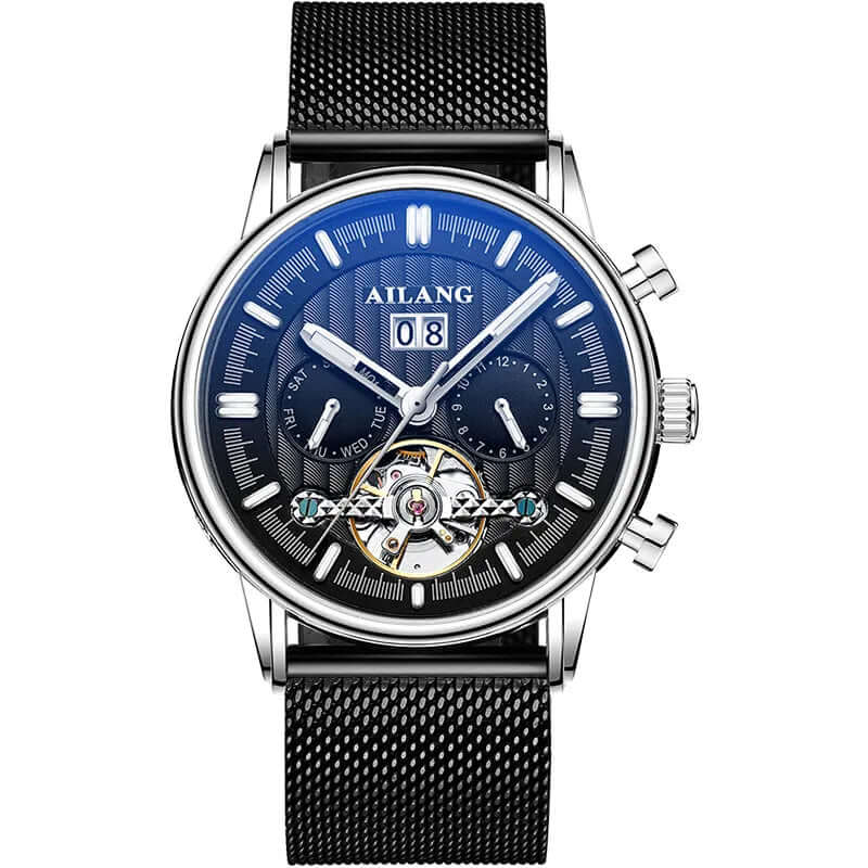 Elegant Tourbillon-klocka med läderrem