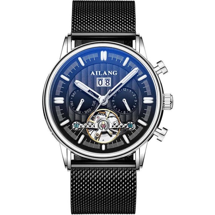 Elegant Tourbillon-klocka med läderrem