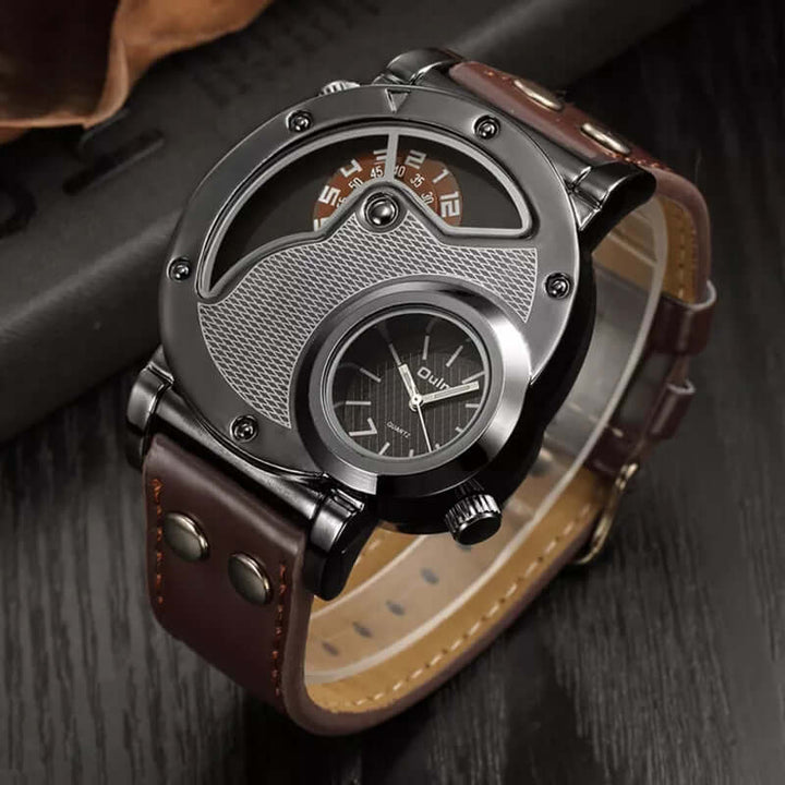 Elegant Dual Time Quartz Klocka