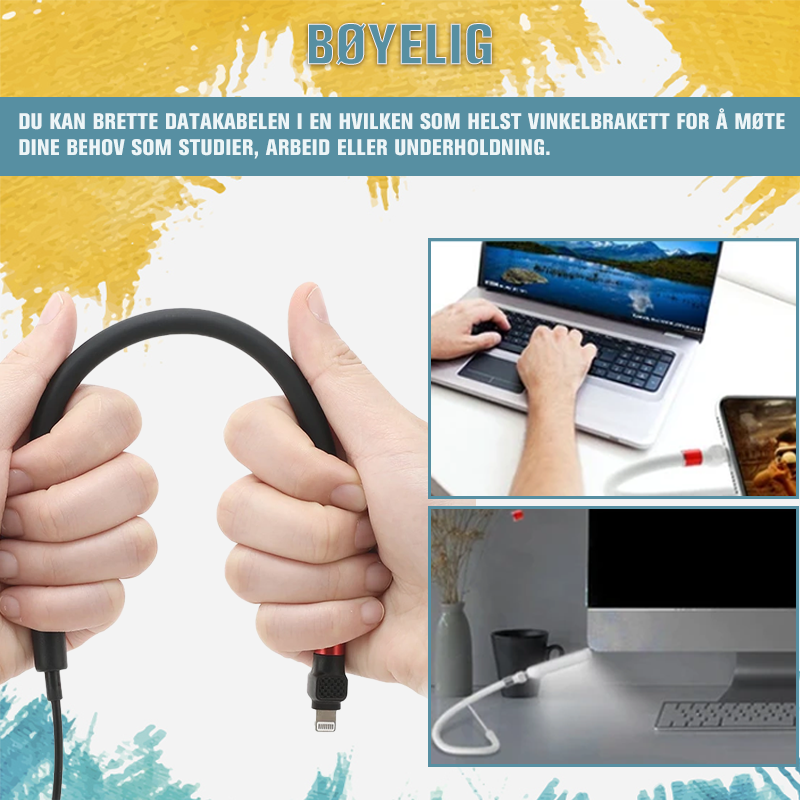 "3-i-1 mobilhållare i metall, svart design för snabbladdning och dataöverföring, flexibel och hållbar teknologi."