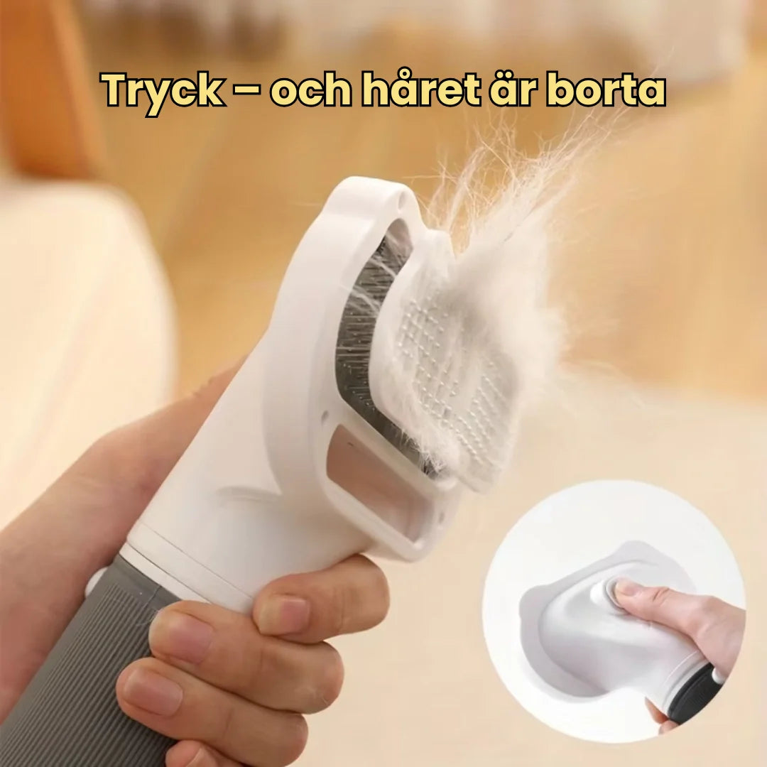 Pälsvård med pälsfön för lugna hundar och katter. Torkar och borstar pälsen skonsamt och effektivt.
