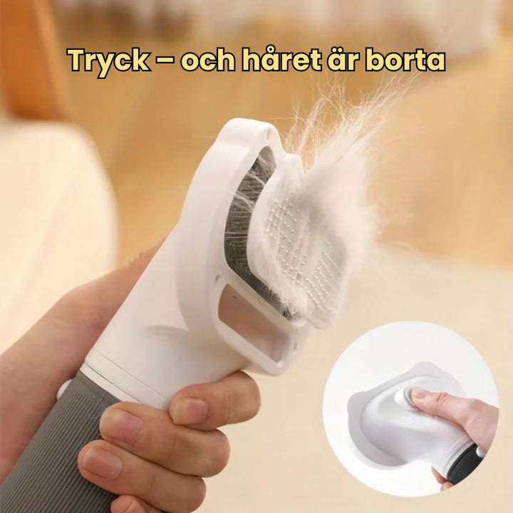 Pälsvård med pälsfön för lugna hundar och katter. Torkar och borstar pälsen skonsamt och effektivt.