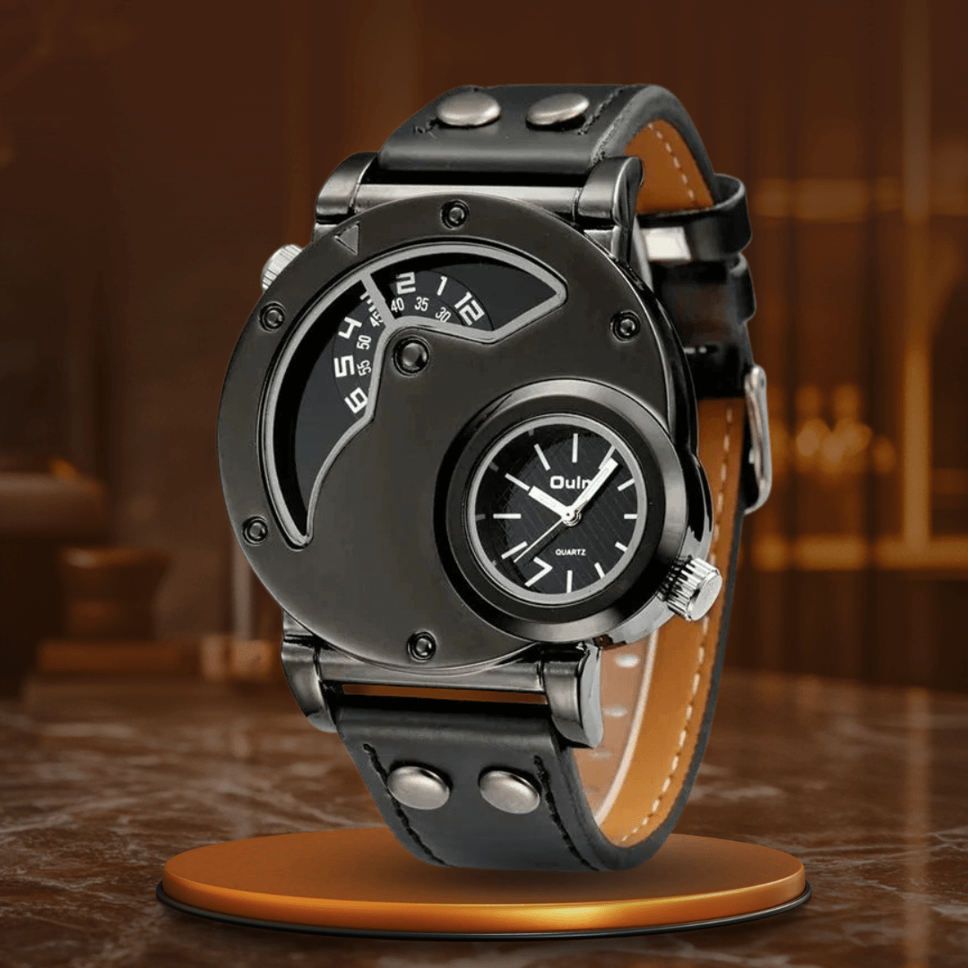 Elegant Dual Time Quartz Klocka