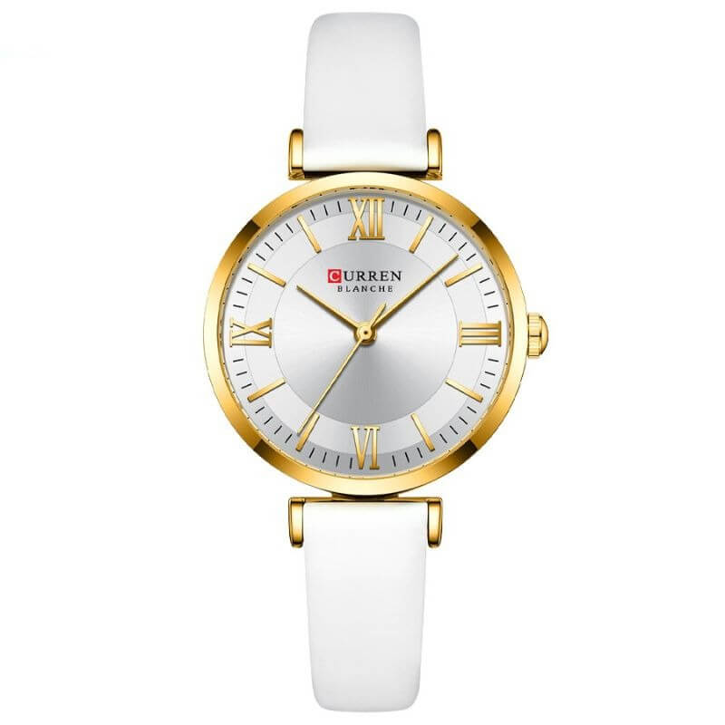 Elegant Vattentät Klocka med Läderarmband