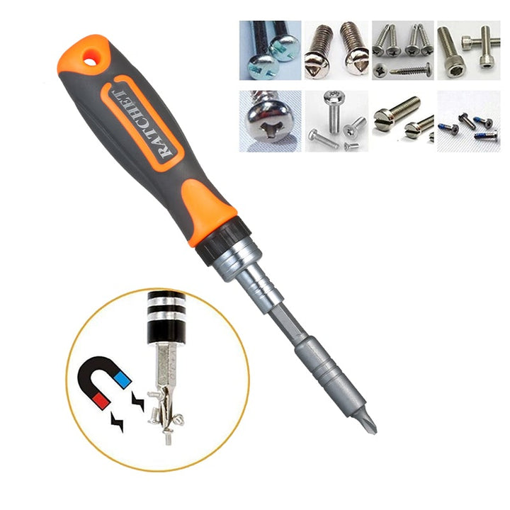 "38-i-1 precisionsskruvmejselset med magnetisk funktion, ergonomisk design och CRV-material, perfekt för DIY-projekt."