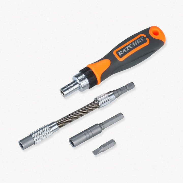 "38-i-1 precisionsskruvmejselset med magnetisk funktion, ergonomisk design och CRV-material, perfekt för DIY-projekt."