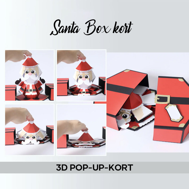"3D-julklappsskämt med jultomte och popup-box, roliga julaccessoarer med jultomtemotiv för överraskande presenter."