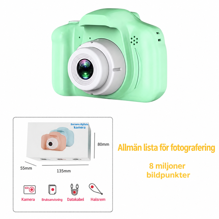 Mini HD Digitalkamera för Barn med Smarta Fotoeffekter