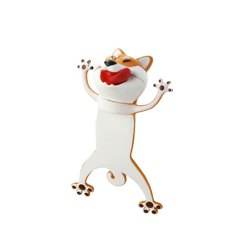 "3D-djurbokmärken för barn i färgglad PVC, djurmotiv som panda och hund, perfekt lästillbehör och prydnad."