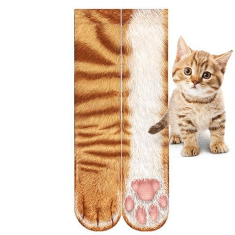 "3D djurtasssockor i mjukt polyester med roliga mönster, visar en elastisk och varm design för alla storlekar."