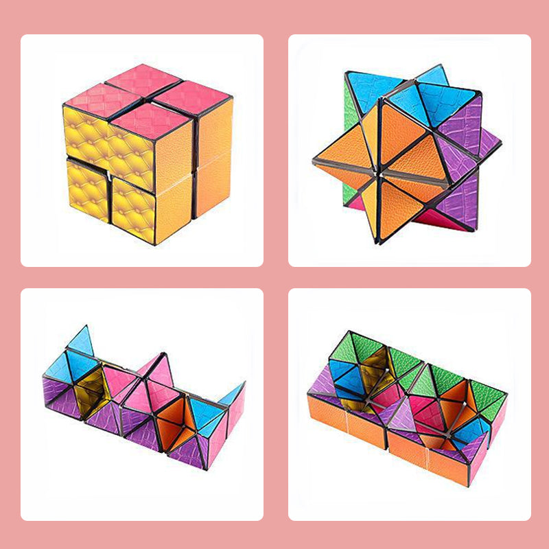 "3D Magic Cube med psykedeliska mönster i regnbågsfärger, perfekt för barn och vuxna, ger en sensorisk upplevelse."