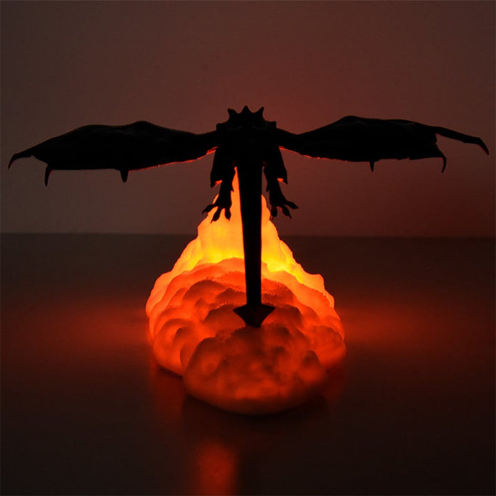 "3D nattlampa drake eldandning dekorativ magisk lampa bord lampa LED varm sken mystisk atmosfär barnrum"