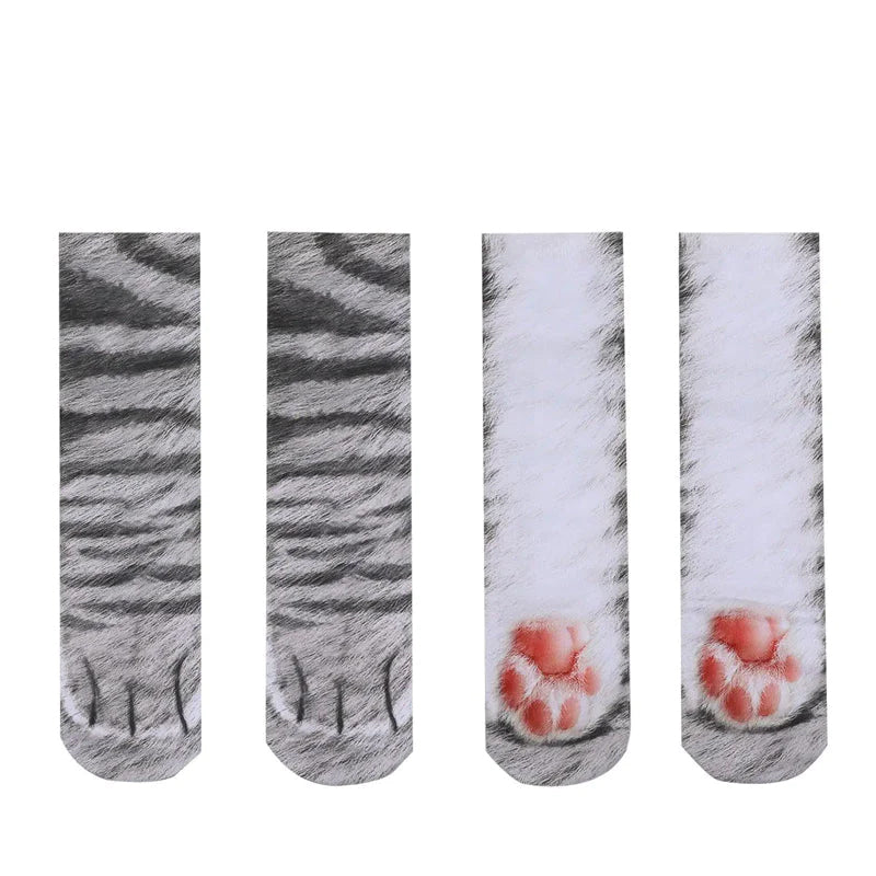 "3D-tryckta unisex djurtassstrumpor, bekväma accessoarer med realistisk tassdesign, perfekt för cosplay och mer"