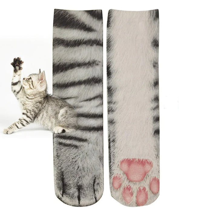 "3D-tryckta unisex djurtassstrumpor, bekväma accessoarer med realistisk tassdesign, perfekt för cosplay och mer"