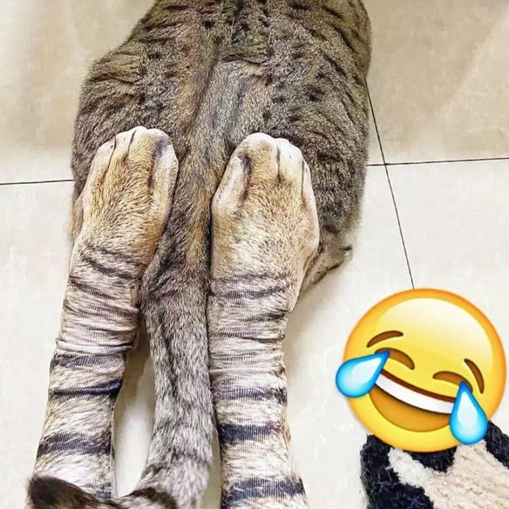 "3D-tryckta unisex djurtassstrumpor, bekväma accessoarer med realistisk tassdesign, perfekt för cosplay och mer"