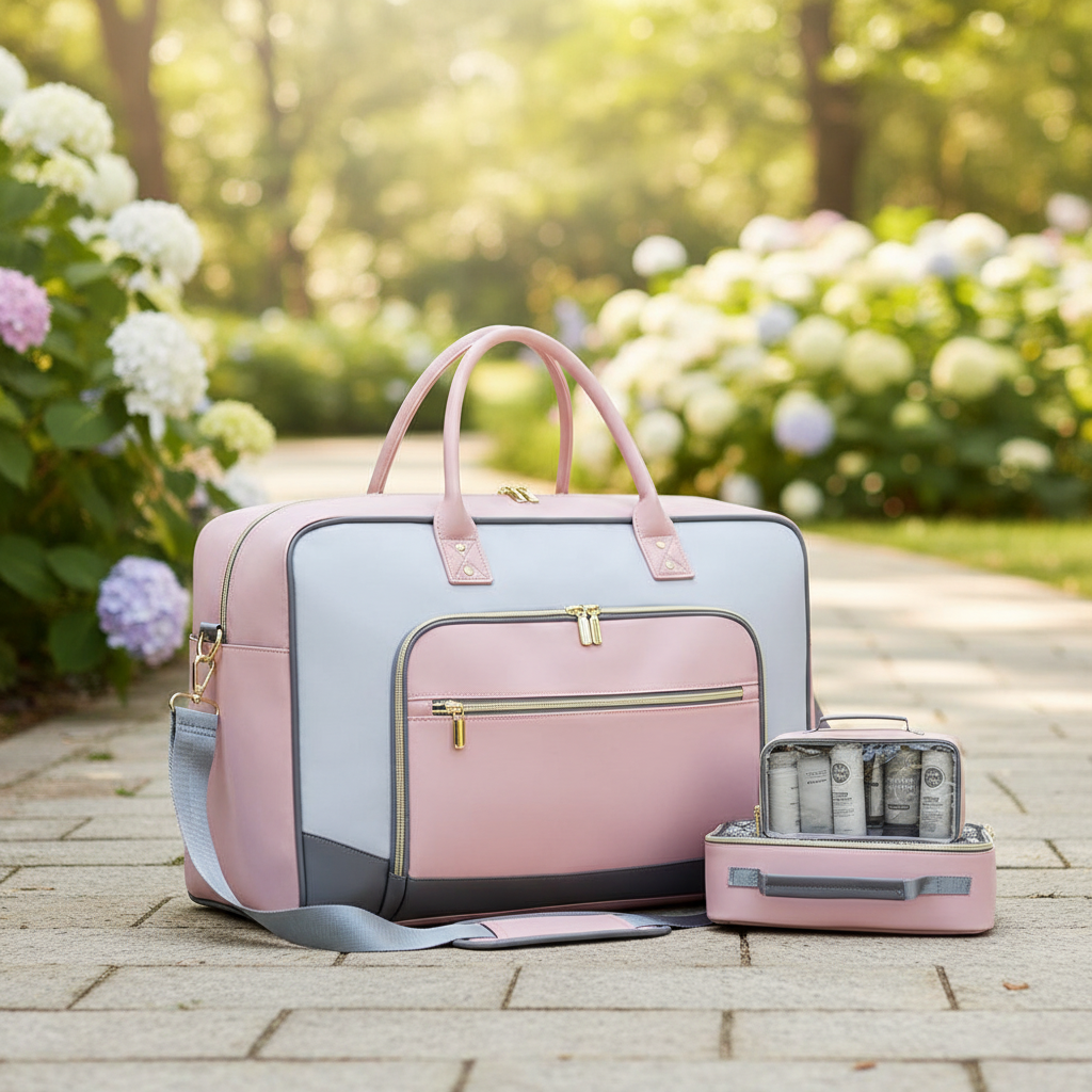4-delars reseset i polyester för organiserad packning. Inkl. weekendväska, necessär, laptopväska. Perfekt för handbagage.