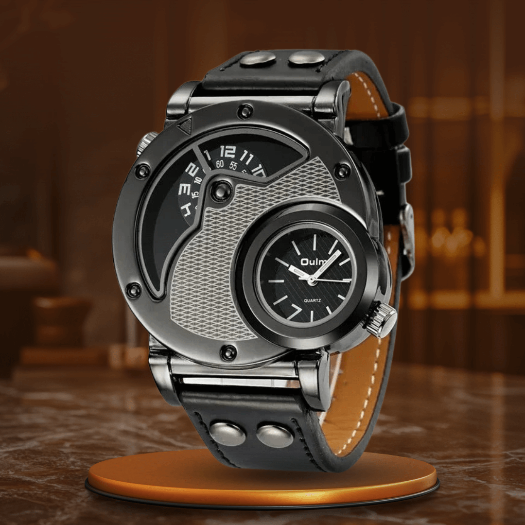 Elegant Dual Time Quartz Klocka
