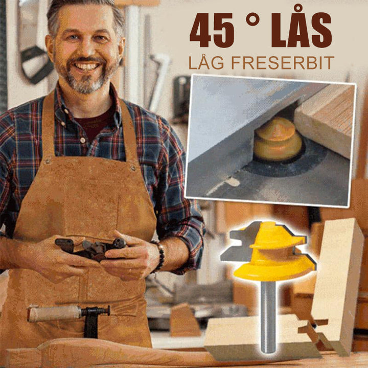 "45 graders träbearbetningsverktyg för starka fogar, precisionsskärning, teflonbeläggning, för trä och MDF-projekt"