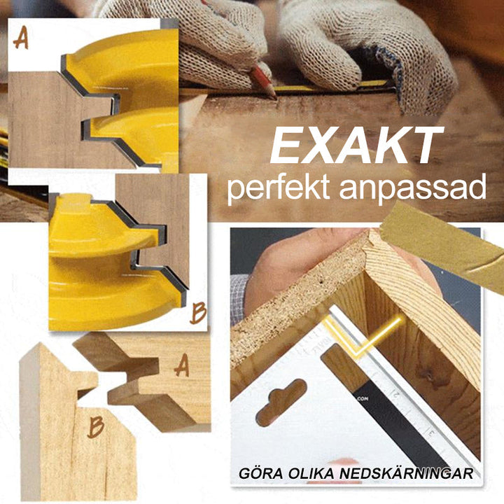 "45 graders träbearbetningsverktyg för starka fogar, precisionsskärning, teflonbeläggning, för trä och MDF-projekt"