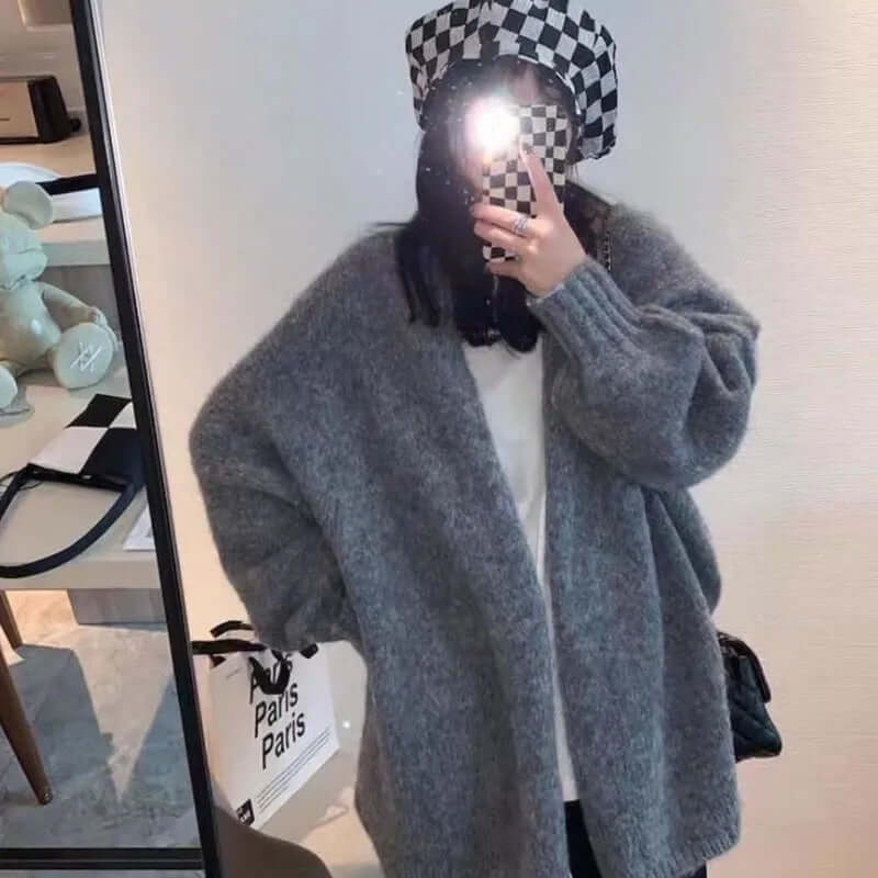 Varm och mysig tjock stickad cardigan för damer