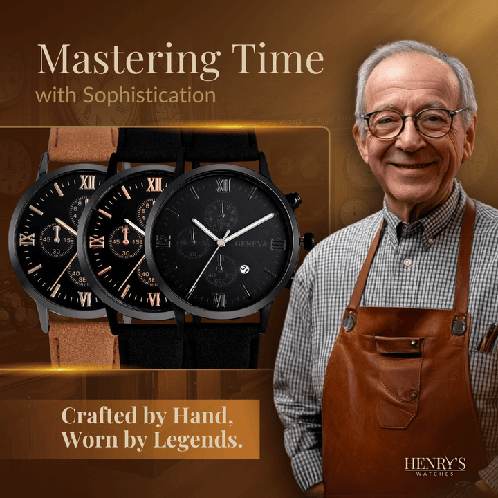 Elegant Analog Quartz Watch with Leather Strap