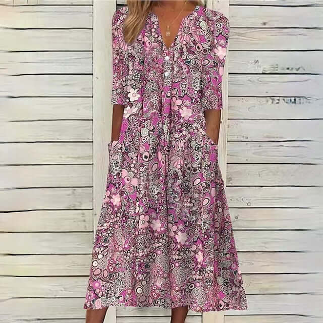 Blommig sommarklänning med elegant design – Luftig & Bekväm