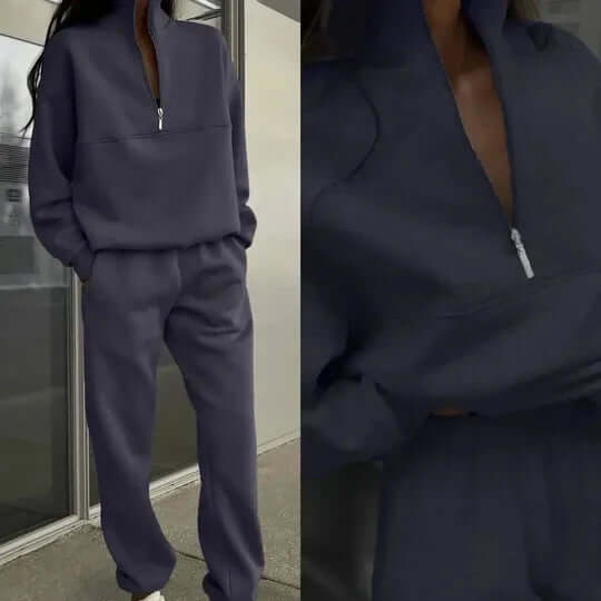 Avslappnat damset med sweatshirt och byxor - Mjuk och trendig