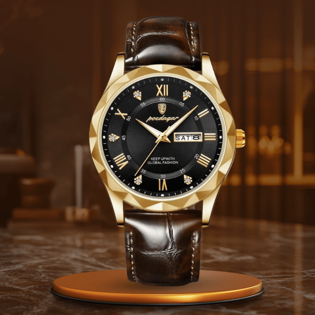 Elegant Läderband Kvartsur