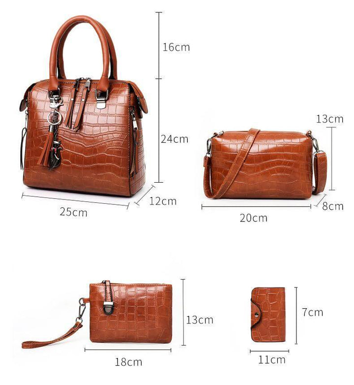 Set med 4 eleganta väskor i veganläder – Stil & Funktion