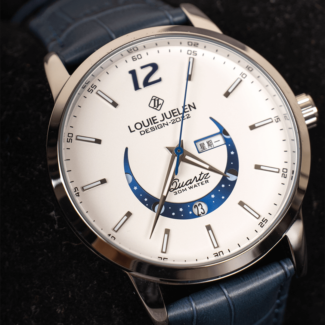 Elegant Luminous Moonphase Klocka