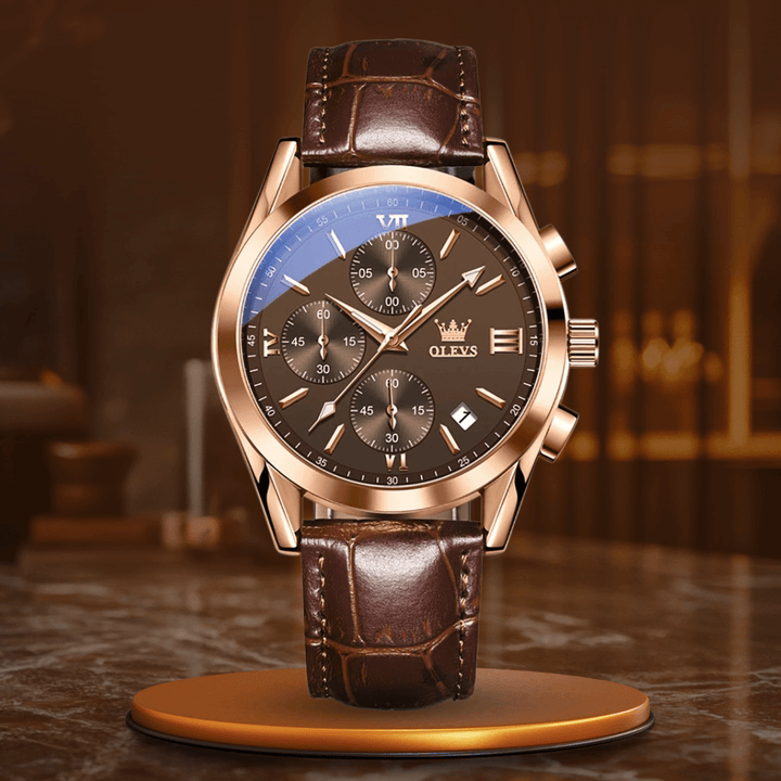Kvartsupplyst kronografklocka