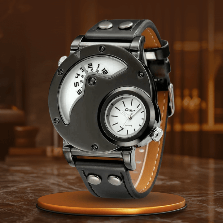 Elegant Dual Time Quartz Klocka