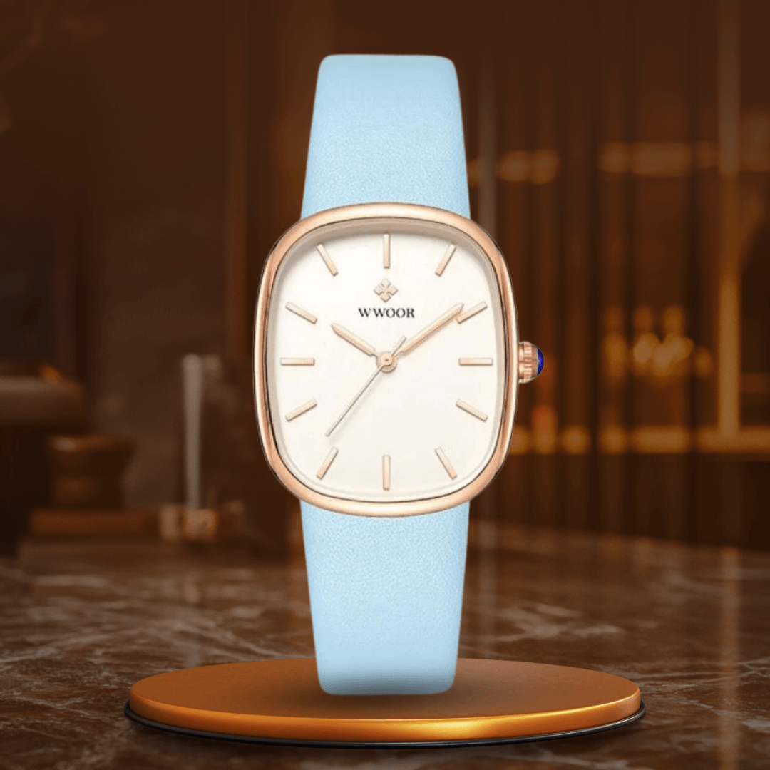 Elegant Kvartsur med Läderrem