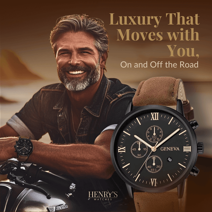 Elegant Analog Quartz Watch with Leather Strap